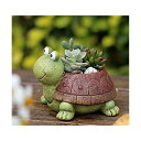 可愛い 動物 植木鉢 プランターデザイン小物 フラワーポット おしゃれ 多肉植物鉢 サボテン鉢 寄せ植え 鉢 (亀) (緑)