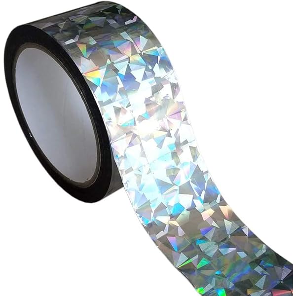 鳥よけ テープ 防鳥ホログラムテープ 両面高反射 鳥追い 鳥よけ 害鳥駆除 ハト キツツキ 飛来防止 菜園 果樹 田畑 屋外 鳥対策 粘着面無し (2.5cmx80m)