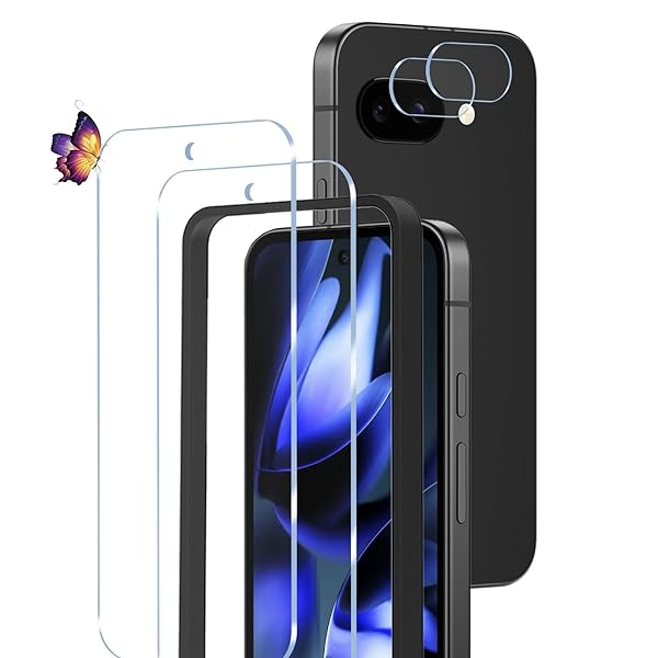 pixel 9a ガラスフィルム(2枚)+カメラフィルム(2枚) グーグルピクセル9a 保護フィルム ワン