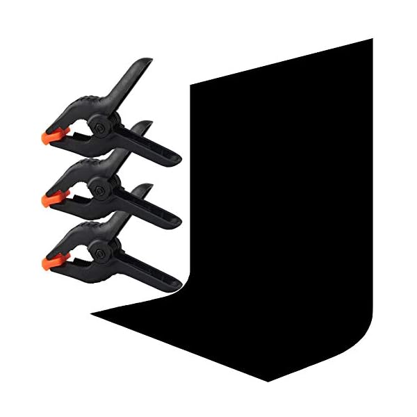 背景布 黒 布 撮影 背景シート プロ 不透明 反射面と無反射面があり 強力クリップ3点付き 背景 スタン..