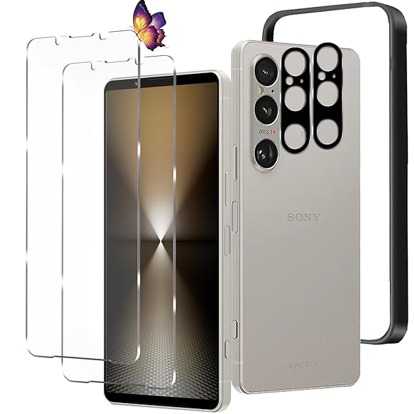 【2+2枚セット】XPERIA 1 VI 用のガラスフィルム(2枚)+カメラフィルム(2枚)エクスペリア 1 VI