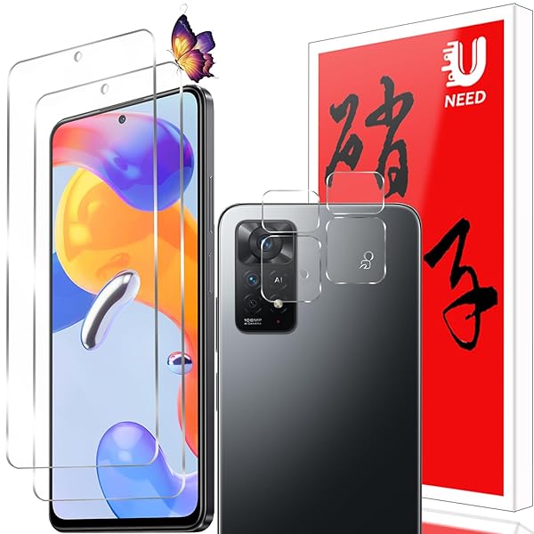 【2+2枚セット】Redmi Note 11 Pro 5G 用のガラスフィルム（2枚）+カメラフィルム（2枚）Xiaomi Redmi N