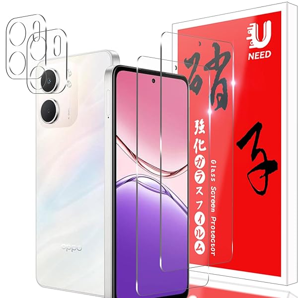 OPPO A5x フィルム(2枚)+カメラフィルム(2枚) OPPO A5x ガラスフィルム ワンタッチ貼付け/気泡