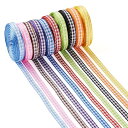 Beadthoven 10巻入り 幅6mm 10色 チェックリボン ポリエステル製 ギンガムチェック リボン 手芸用 アクセサリー DIY 手作り ラッピング 装飾 約10m/巻