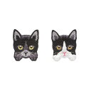 SSYSSY 刺繍 ワッペン アイロン接着両用タイプ 动物 猫 2個入 手芸 DIY用品 (A002)