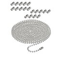 ボールチェーン キーホルダー用 ボール径2.4mm 全長約 6m ステンレス シルバー チェーン 20個セットコネクター付き シルバー 財布 手作り(3)