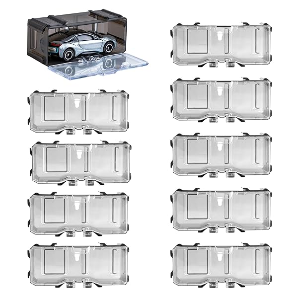 トミカケース、トミカ収納 ミニカー収納、壁掛けミニカーケース (10/40台収納/樹脂製) 壁掛け可能 自由..