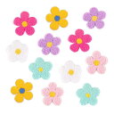 ワッペン アイロン刺繍 アップリケ フラワー 花 DIY服 モチーフ かわいい 装飾 男の子 女の子 保育園 幼稚園 パッチ 補修 12枚セット 衣類 浴衣 手袋 手帳 飾り