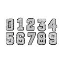 キラキラスパンコール0~9数字ワッペン スパンコールアップリケアイロンワッペン アイロンで貼り付け 縫い付け DIY 服 パッチ 手作り 手芸 (数字20枚)