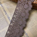 幅:6cm 弾力なし、花モチーフ付刺繍入りレース、アクセサリー テーブル掛け、カーテン、ウェディングドレス、DIY、服装装飾(1バック2ヤード)に適用すること。 (コーヒーの色)