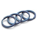 チタン キーリング キーホルダー メンズ 二重リング (二重キーリング 20mm ブルー*4個)