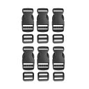 バックル リュックバックル サイドリリース アジャスター ウエスト ベルト バックルのみ プラスチック ベルト止め 留め具 (20mm - 6個)