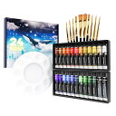 35点セット 透明水彩絵の具 24色 10本ブラシ&1個パレット付き チューブ 耐久性 速乾 手作り 手軽 木/卵/陶器/布に描ける 子供用 イラスト 塗り絵 クラフト 美術 画材 宿題 初心者 専門家 入園・入学お祝い プレゼント