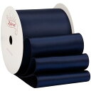 サテンリボン幅63mm x 9m巻 - 手芸、ラッピング、 花束、ウェディングに最適 (ネイビー)