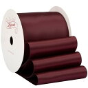 サテンリボン幅63mm x 9m巻 - 手芸、ラッピング、 花束、ウェディングに最適 (バーガンディ)