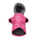 小型犬用ドッグコート、犬用ジャケット 暖かい犬用防寒コート 小型犬子犬用防風パファージャケット ピンク XXL