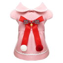 ペット服 犬 猫 ワンピース ドレス 秋冬 テディ 小型犬 可愛い お姫様 クリスマス お出かけ 記念撮影(ピンク3L)
