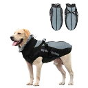 犬服 冬 トラクション一体型服 大型犬 中型犬 向け ダウンベスト風ジャケット 袖なし 着脱簡単 コート スキースーツ 洋服 パーカー 寒さ対策 雪ल...
