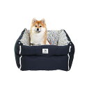 犬 ドライブボックス 車ドライブボックス ド ライブシート ドライブベッド 犬 キャリーバッグ 助手席 お出かけ 飛び出し防止リード&フック 取り外し可能 洗濯可能 車載用 カー用品 (ネイビー)
