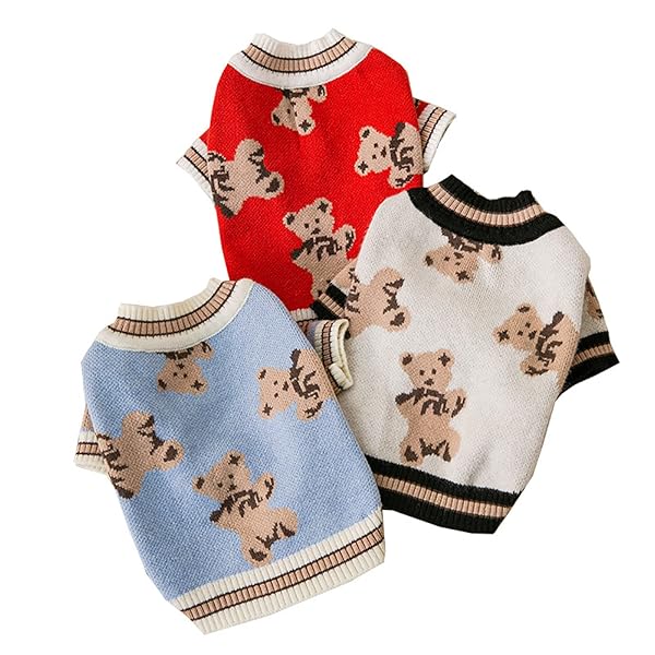 ペット服 セーター かわいい 犬服 ニット猫の服 毛糸 秋冬用 防寒 暖かい ドッグウエア セーター 抜け毛防止 着脱簡単 動きやすい 小型犬 中型犬