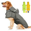 犬レインコート 犬 カッパ 梅雨対策 犬 、 通気 帽子付 散歩用 犬カッパ 夜間反射 犬 リード穴あり 犬の 防水ジャケット 着脱簡単、犬用雨具 完全防水 多サイズ