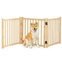 ペットゲート 置くだけ 犬 ゲート ペットフェンス 高さ58cm 幅175cm 自立型ゲート 折りたたみ式 犬フェンス 室内用 ペット飛び出し防止柵 木製 玄関...
