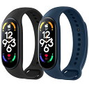 コンパチブル Xiaomi Mi Band 7 バンド 替えベルト 柔らかいシリコン 交換ベルト 対応 Xiaomi Mi band 7 スマートバンド (ブラック+紺)
