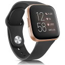 バンド コンパチブル Fitbit Versa 2 バンド Versa 交換バンド Versa Lite 交換ベルト, 柔らかいシリコン 交換ベルト 長さ調節 男女兼用 (ブラック)