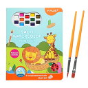 水彩絵の具セット 幼児向けのオールインワンペインティングブック 子供用の散らからない塗り絵 マジックブックアートクラフト用品 ブラシ付き