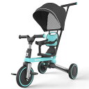 子供用三輪車 5in1 折りたたみ 手押し棒 1歳 2歳 3歳 ランニングバイク コンパクト 乗用玩具 幼児用 キッズバイク おもちゃ お祝い ギフト グリーン
