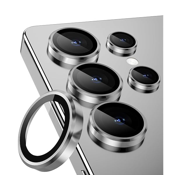 Samsung Galaxy S25 Ultra 用 カメラ レンズ保護フィルム [3+2] アルミ合金 9H硬度 傷防止 カメラフィ..