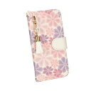 らくらくスマートフォン F-53E ケース 手帳型 docomo F-53E チャーム な タッセル ストラップ付き カード かわいい TPU スタンド 機能 F-53E スマホケース(らくらくスマートフォン F-53E, サクラ)