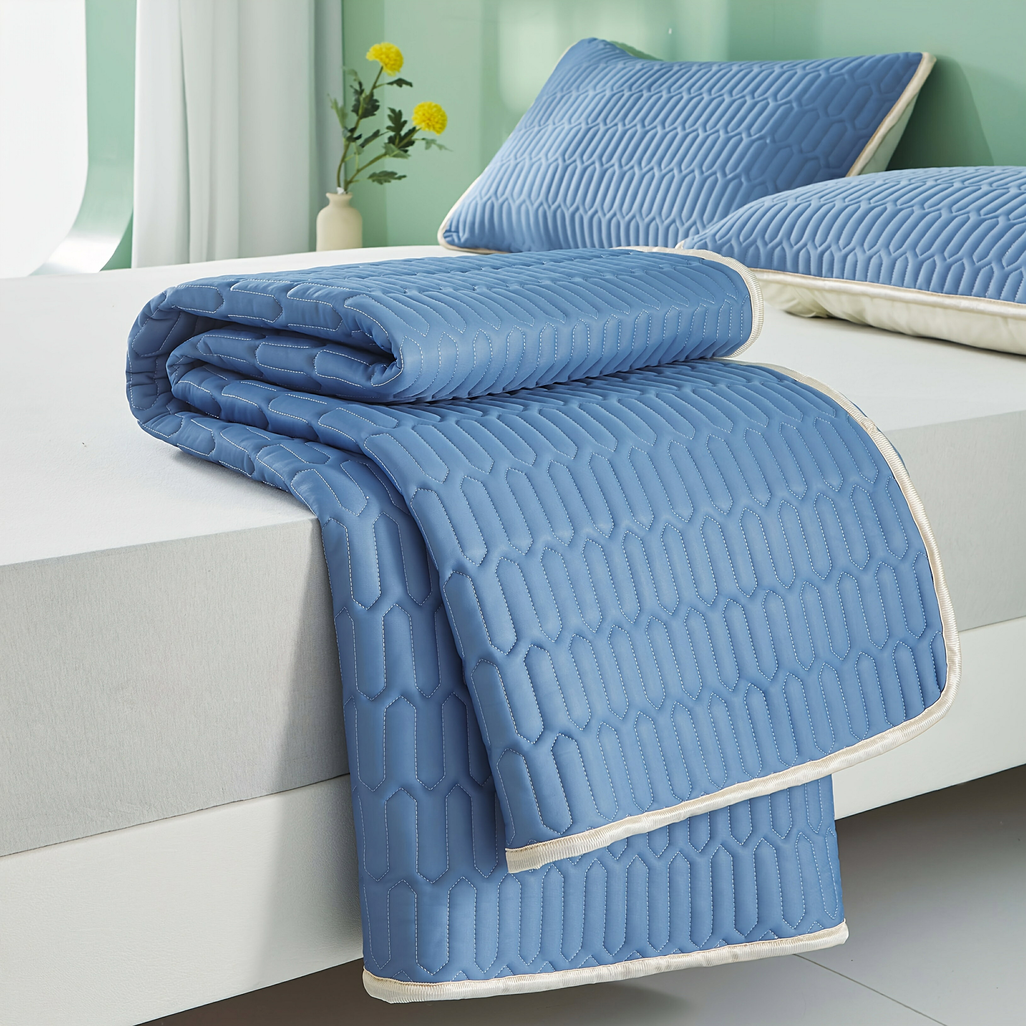 1pc クールマット 枕カバーと枕芯なし、ラテックスクールマット 滑り止め冷却 夏の自宅寝室学生に最適