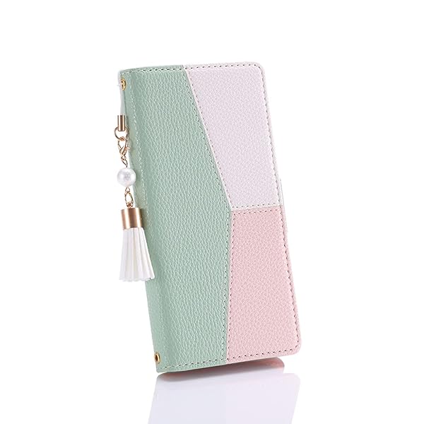 iPhone14 手帳型スマホケース おしゃれ 真珠タッセル付き ツートン 手触り良い 三つカラー アイフォン14 ケース 財布型 女性 ポップ iPhone1...