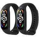 コンパチブル Xiaomi Mi Band 7 バンド 替えベルト 柔らかいシリコン 交換ベルト 対応 Xiaomi Mi band 7 スマートバンド (ブラック+ブラック)