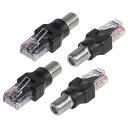 4個 RF-RJ45同軸コンバータ RFメス-RJ45オス同軸スリーブアダプタ