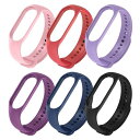 シャオミ Mi Band 5/6/7 6個セット 6色 TPU 柔らかい 交換ベルト リストバンド ソフトバンド 耐衝撃 防水 通気 スマートウォッチ 替えベル...
