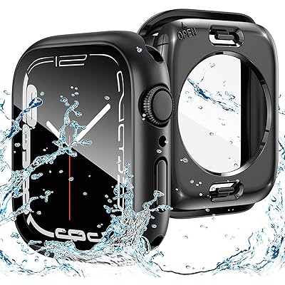 【3 in 1防水設計】 2024 モテル アップルウォッチ液晶保護フィルム 防水ケース 対応 Apple Watch Series 9/8/7 41mm 用 360°保護 ケース 防水防塵ケース PCフレーム 一体型 カバー 耐衝撃 指紋防止 高透