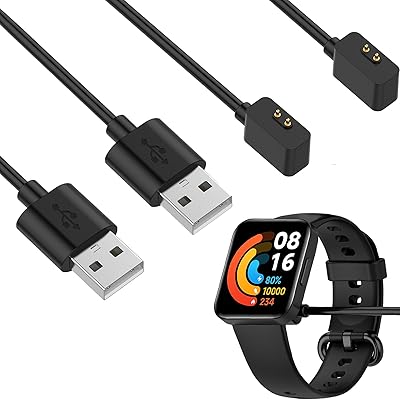 【2枚セット】対応 Xiaomi Redmi Watch 3 Active 用 充電器 磁気マグネット式充電 USBケーブル 電ケーブル チャージャー 旅行用 高耐久 便利性 充電パーツ器 redmi watch 3 active 充電ケーブル 10