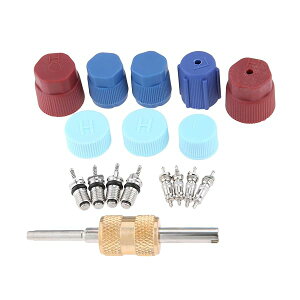 タイヤ修理ツールセット A/C R12 R134a 充電ポートサービスキャップ バルブキャップ 高圧H低圧Lカバー バルブコア ムシゴム外し
