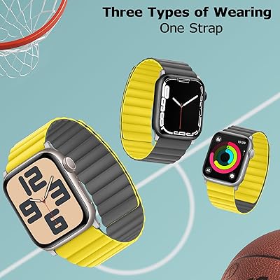 シリコン磁気アップルウォッチ バンド コンパチブル Apple Watch バンド 42mm (シリーズ 10) 41mm 40mm 38mm シリーズ 10 9 8 7 6 5 4 3 2 1 SE 、強力な磁気閉鎖を備えた調整可能なバンド iWa