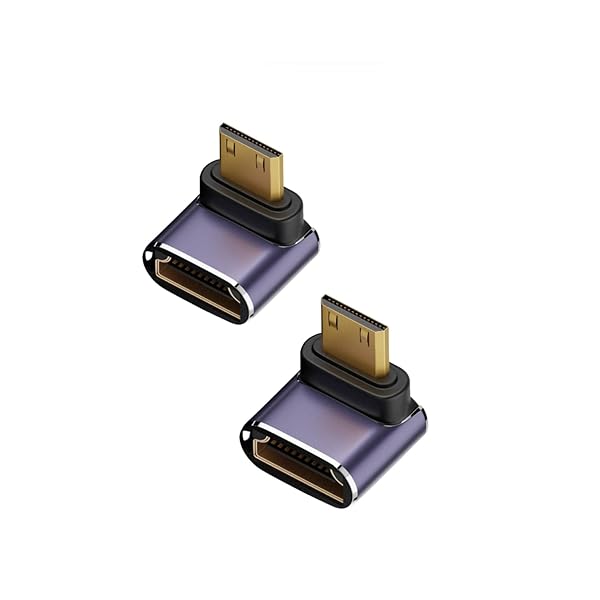 HDMI L型変換アダプタ Mini HDMI(オス) to HDMI(メス) L型 HDMI延長アダプタ 8K HDMIミニ HDMI2.1変換アダ