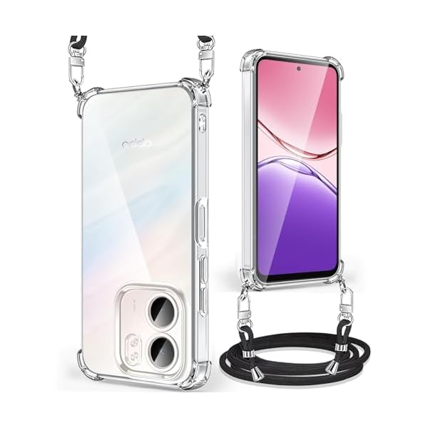 Oppo A5X ケース クリア ストラップ付き ショルダー Oppo A5X スマホケース 透明 薄型 軽量 TPU カ