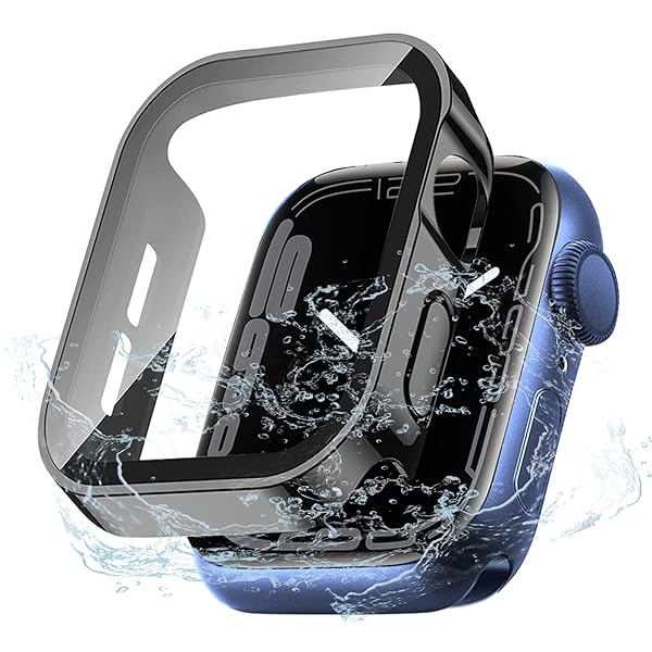 対応 Apple Watch ケース Series 9/8/7 アップルウォッチ カバー PC素材 防水 3D直角エッジデザ メッ