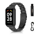 バンド Xiaomi Smart Band 8 Active / Xiaomi Redmi Smart Band 2 対応 交換バンド ステンレス製 サイズ調節...