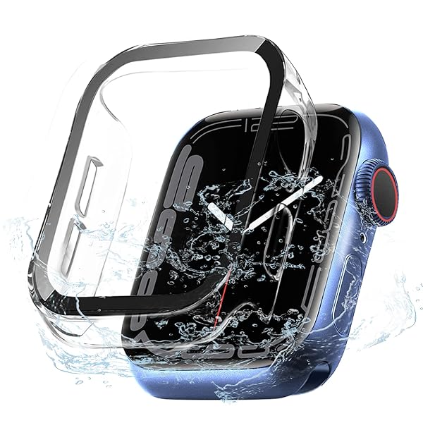 対応 Apple Watch ケース Series 9/8/7 アップルウォッチ カバー PC素材 防水 3D直角エッジデザ メッ