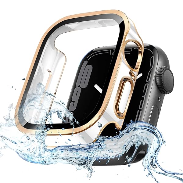 対応 Apple Watch ケース Series 9/8/7 アップルウォッチ カバー PC素材 防水 3D直角エッジデザ メッ