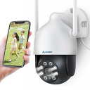 【単品使用/増設用・360°PTZ機能搭載】 防犯カメラ 屋外 ワイヤレス PTZカメラ パンチルト機能 モーション検知 自動追跡 双方向通話機能 マイク付き ...