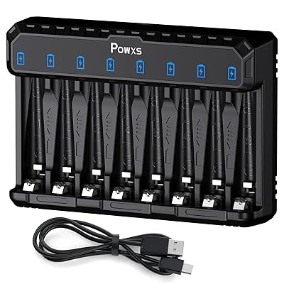 急速電池充電器 1.2V ニッケル水素電池/1.5V リチウム電池 単3形・単4形に対応 8スロットで8本同時独立充電可能 LED充電表示 Type-C入力 単三/単四電池 充電器 急速電池充電器 1.2V ニッケル水素電池/1.5V リチウム電池 単3形・単4形に対応 8スロットで8本同時独立充電可能 LED充電表示 Type-C入力 単三/単四電池 充電器