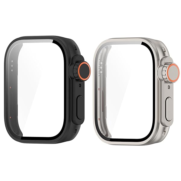 for HUAWEI WATCH FIT3 ケース カバー 2個セット PC+強化ガラスフィルム 外観変身 9H硬度 全面保護 一体型保護ケース 保護カバー 耐衝撃 アクセサリー (ブラック+ライトグレー)